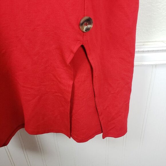Stella Luce Bright Sexy Red Open Slit Short Dress Size Large - Picture 4 of 10